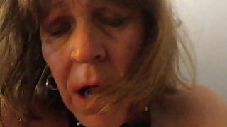 real amateur granny eats cum