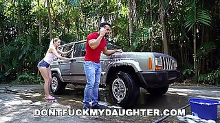 mom trick daughter to fuck