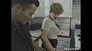 grandma fuck in kitchen